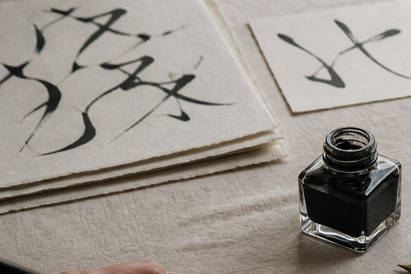 Ink pen moving over paper
